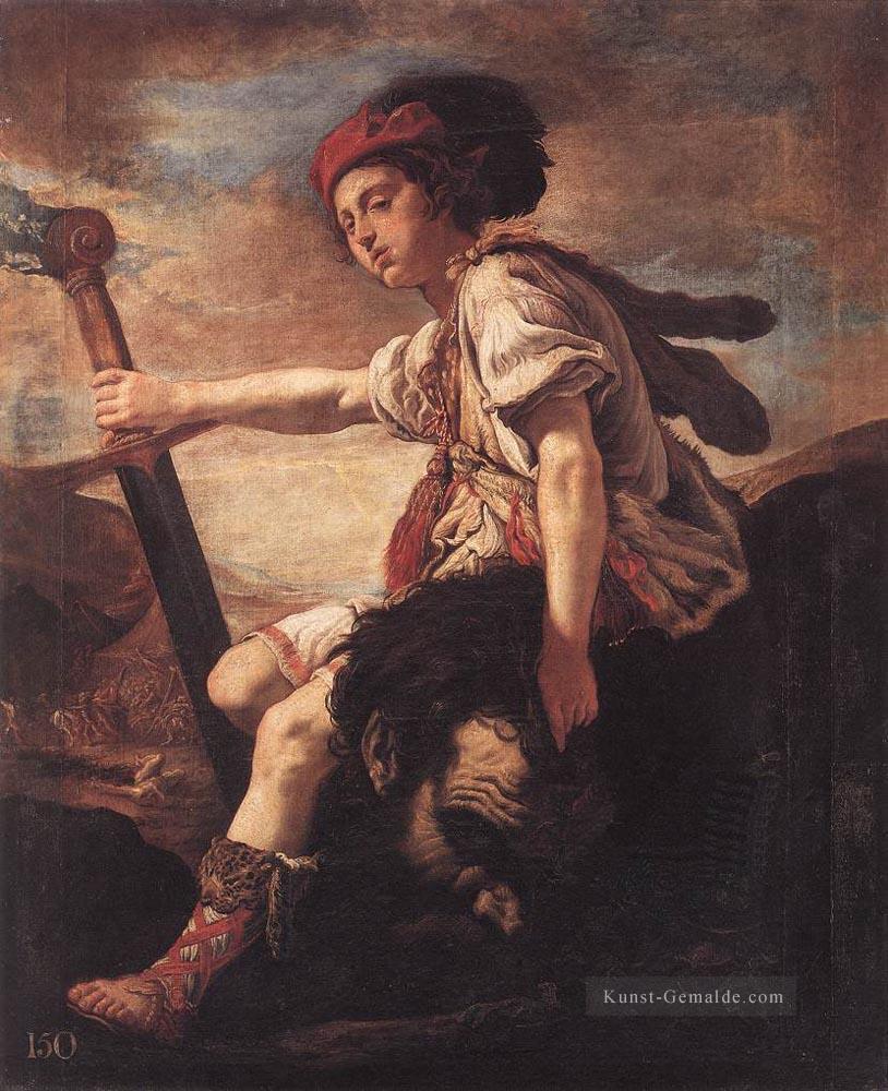 David mit dem Kopf von Goliath Barock Figuren Domenico Fetti Ölgemälde